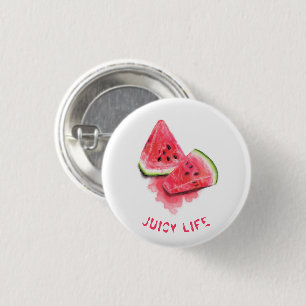 Watermelon Button Red Sweet Juicy Tasty Delar Knapp