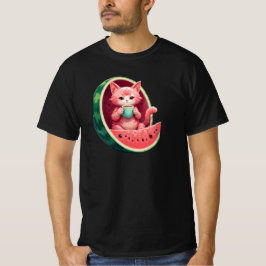 Watermelon Cat Coffee Break T Shirt