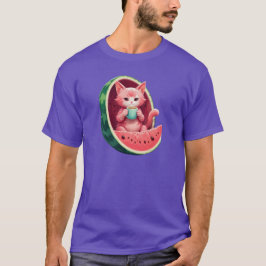 Watermelon Cat Coffee Break T Shirt