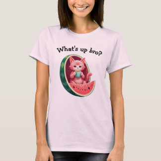Watermelon Cat Coffee Break T Shirt