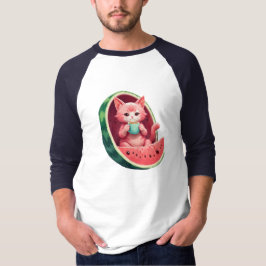 Watermelon Cat Coffee Break T Shirt