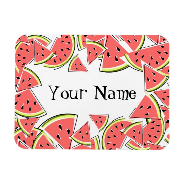 Watermelon Center Namn Magnet (Horisontell)
