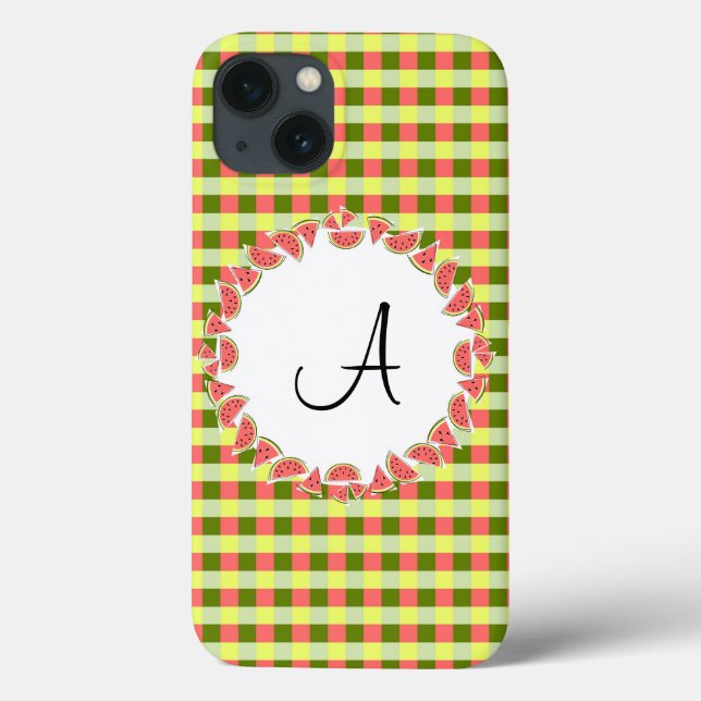 Watermelon Check Monogram iPad Mini fodral (Baksida)