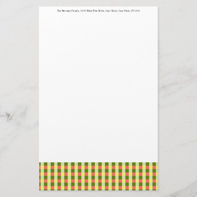 Watermelon Check Text-stationär Brevpapper (Framsida)