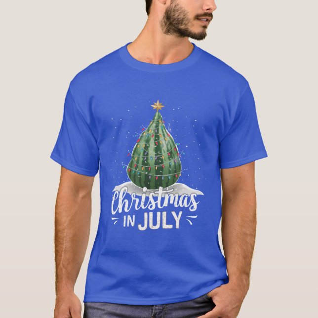 Watermelon Christmasree Jul i juli Sommaren T Shirt (Framsida)