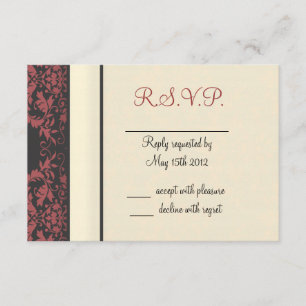 Watermelon & Cream Damask Wedding OSA Kort