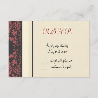 Watermelon & Cream Damask Wedding OSA Kort