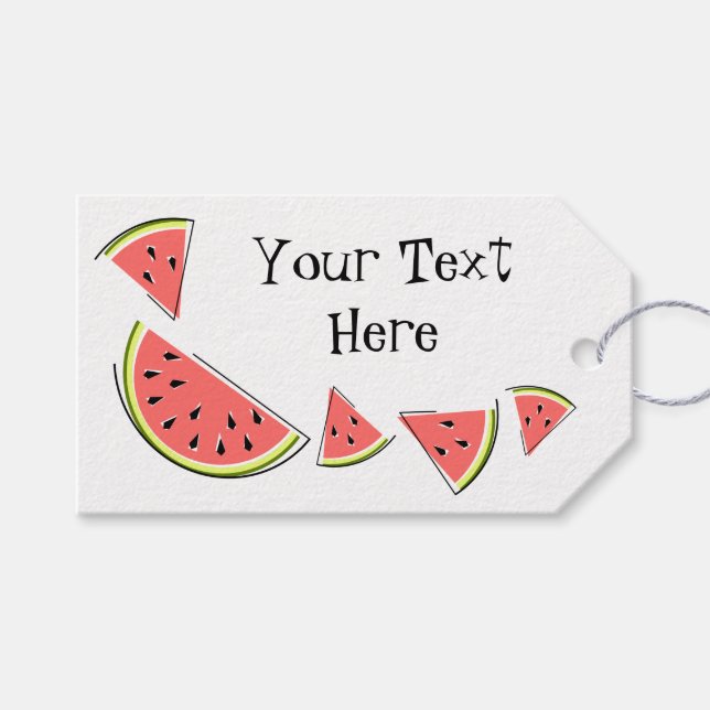 Watermelon Delar Side Text front-märkre för presen Presentetikett (Framsidan (Horisontell))
