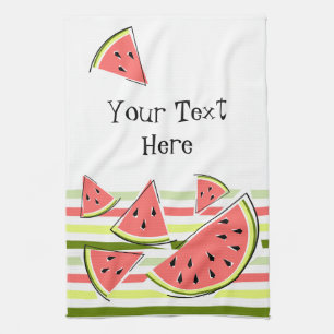 Watermelon Delarare Rand thin Texthandduk för kö Kökshandduk