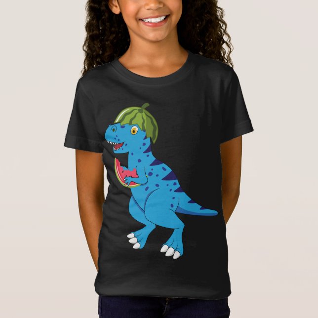 Watermelon Dinosaur T Rex Summer Fruit Art Dino Lo T Shirt (Framsida)