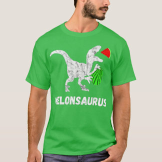 Watermelon Dinosaurs Funny Melon Dino Summer Fruit T Shirt