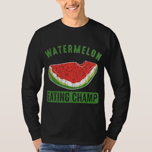 Watermelon Eating Champ Funny Summer Fruit Älskare T Shirt (Framsida)