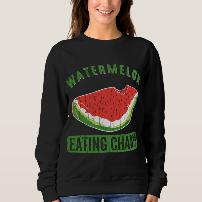 Watermelon Eating Champ Funny Summer Fruit Älskare T Shirt (Framsida)