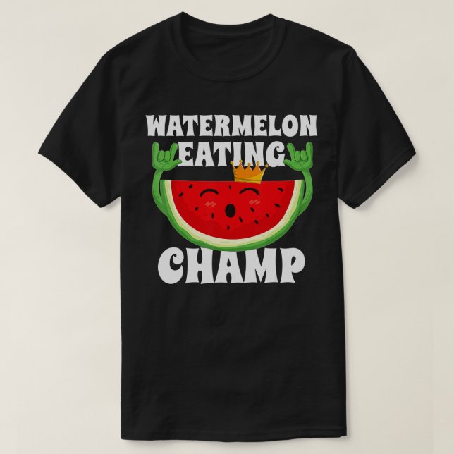 Watermelon Eating Champ Melon Tävling Competition T Shirt (Design framsida)