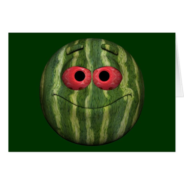 Watermelon Emoticon Hälsningskort (Framsidan Horizontal)