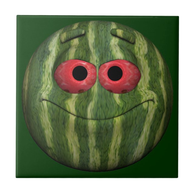 Watermelon Emoticon Kakelplatta (Framsidan)