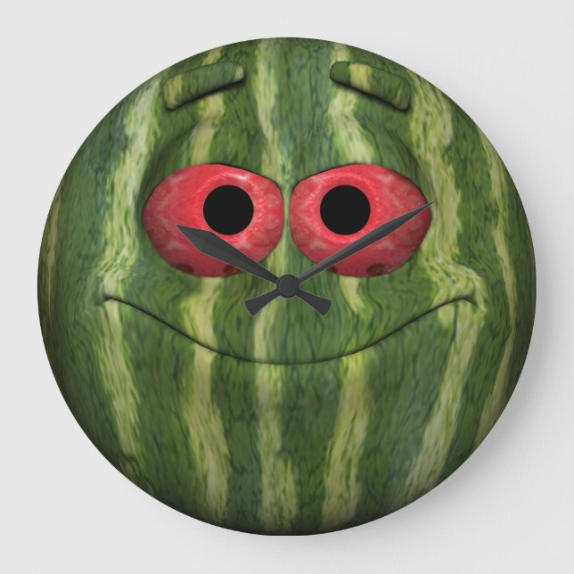 Watermelon Emoticon Stor Klocka (Framsida)