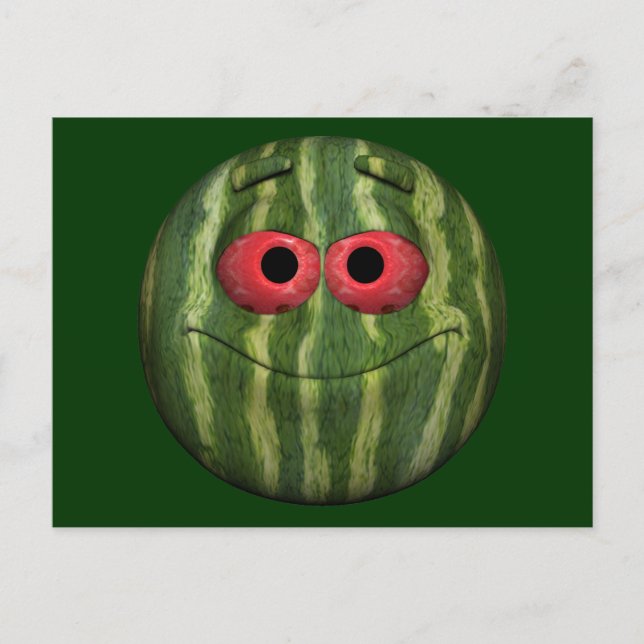 Watermelon Emoticon Vykort (Framsida)