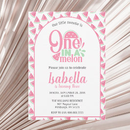 Watermelon en i en Melon Sweet Little Girl Inbjudningar