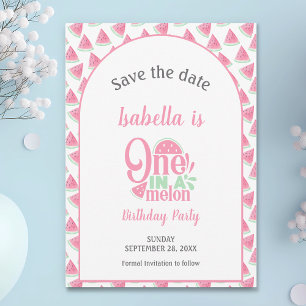 Watermelon en i en Melon Sweet Little Girl Spara Datumet
