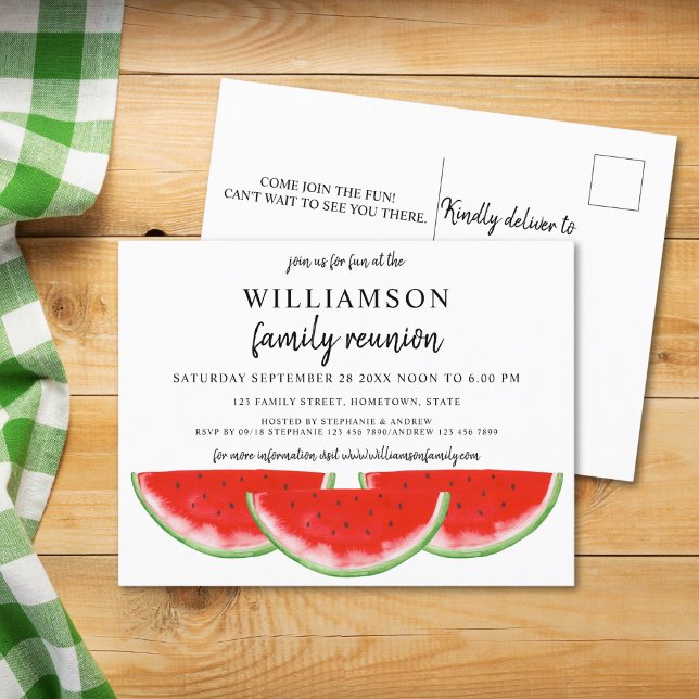 Watermelon Family Reunion Inbjudan Vykort (Skapare uppladdad)