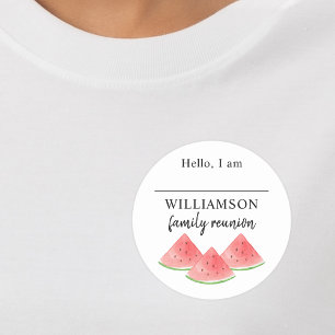 Watermelon Family Reunion Namn bricka Runt Klistermärke