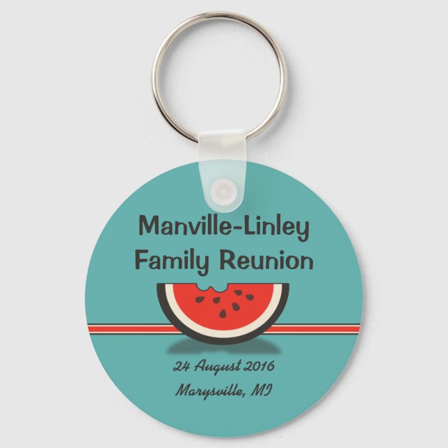 Watermelon Family Reunion Souvenir Keychain Nyckelring (Framsida)