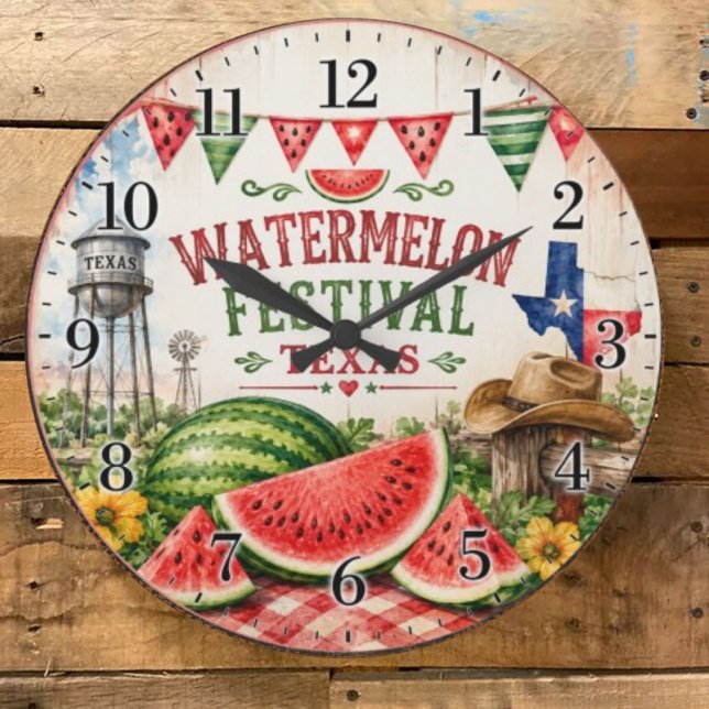 Watermelon Festival Texas Summer Harvest Stor Klocka (Skapare uppladdad)