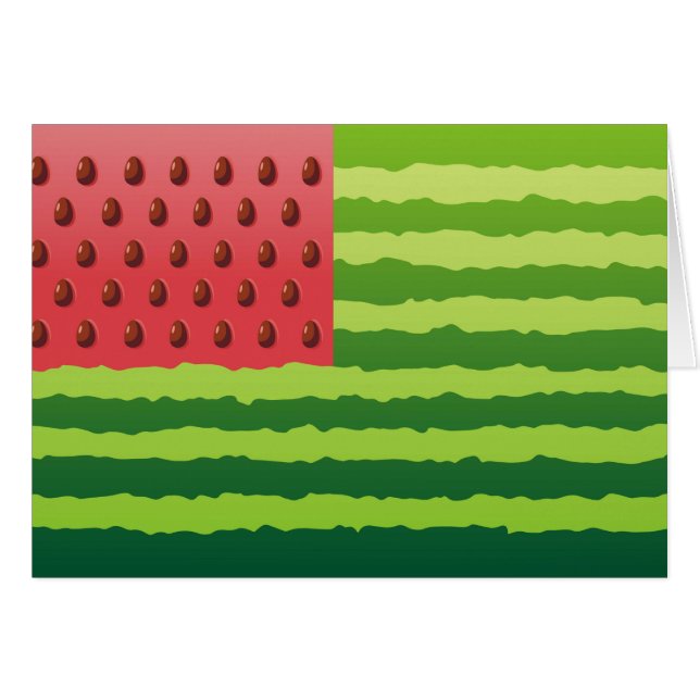 Watermelon Flagga Hälsningskort (Framsidan Horizontal)