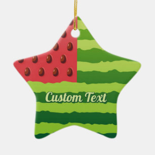 Watermelon Flagga Julgransprydnad Keramik