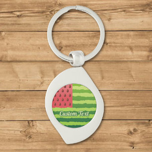 Watermelon Flagga Swirl Silverfärgad Nyckelring