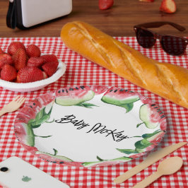 Watermelon Flicka Shower Papper Tallrikar