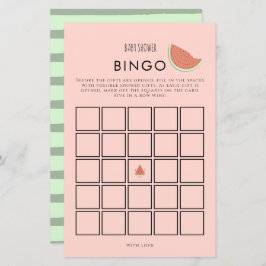 Watermelon Födelsedagsfest Bingo Game