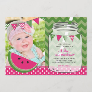 Watermelon Födelsedagsfest inbjudan