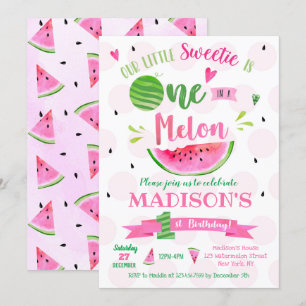 Watermelon Födelsedagsfest inbjudan