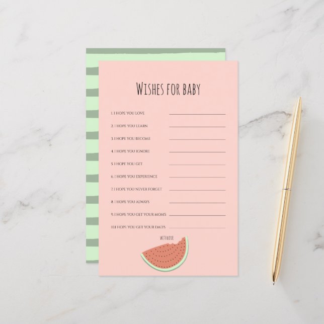 Watermelon Födelsedagsfest Önskemål för Baby (Fram/Back In Situ)