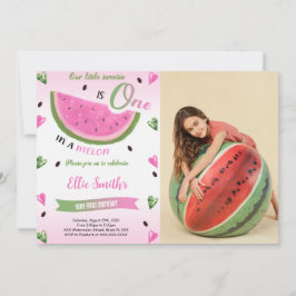 Watermelon Födelsedagsfoto Inbjudan