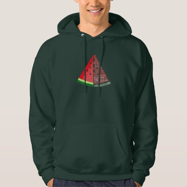 Watermelon Free Gaza Free Palestine Cloud Ord Hoodie (Framsida)