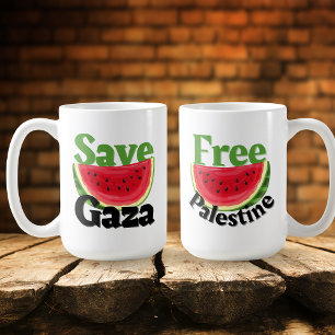 Watermelon Free Palestina Spara Gaza Kaffemugg