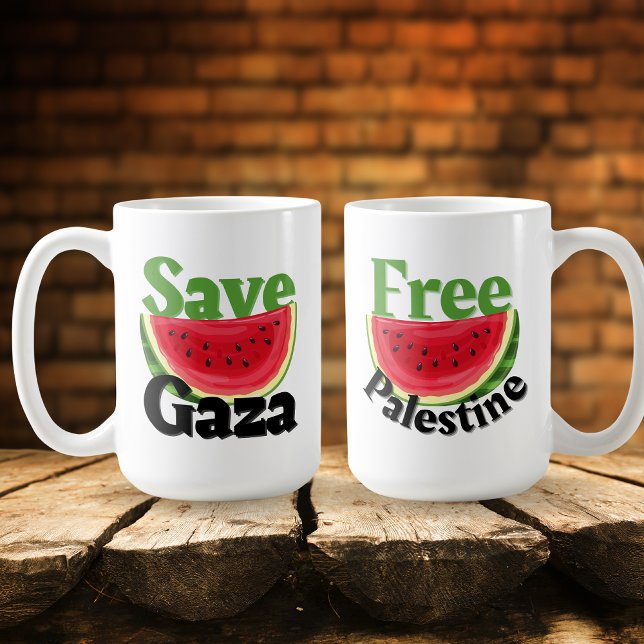 Watermelon Free Palestina Spara Gaza Kaffemugg (Skapare uppladdad)