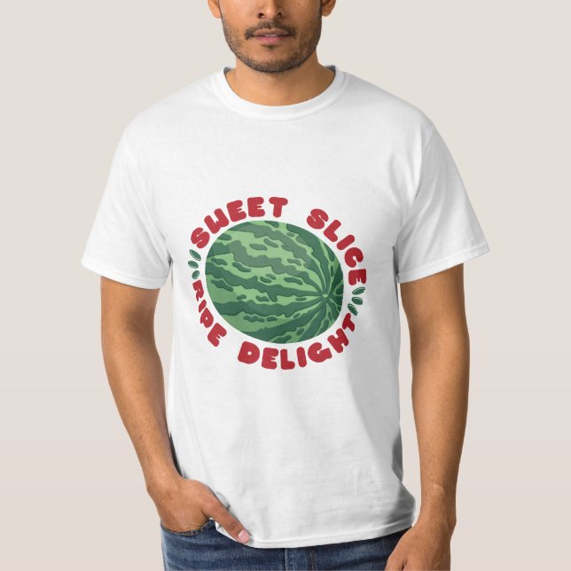 WATERMELON FRUIT FLAT SWEET SLICE RIPE DELIGHT T SHIRT (Framsida)