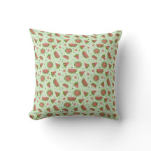Watermelon Fruit Seamless Mönster på Grönt Gingham