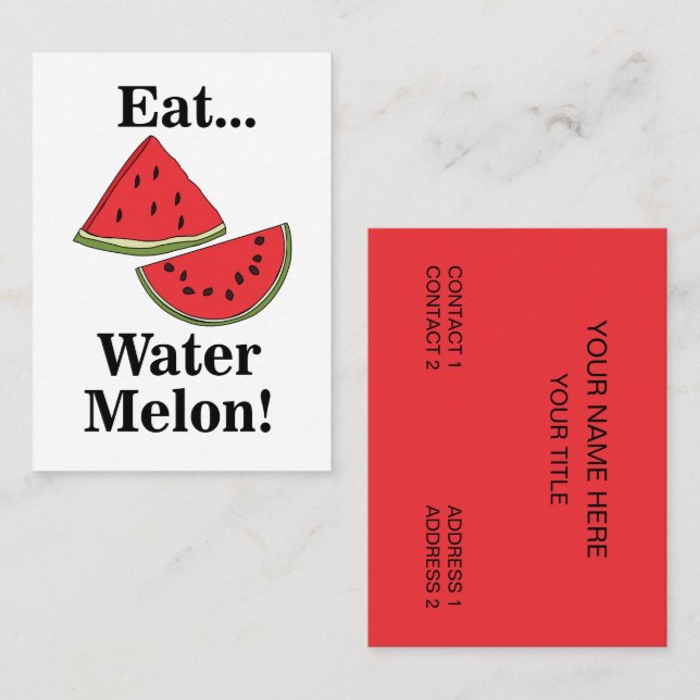 Watermelon Fruit Tropical Nutritionist Visitkort (Fram/baksida)