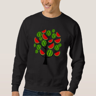 Watermelon Fruits Träd Tropical Summer Cute Lång Ärmad Tröja