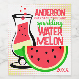 Watermelon Frukt homemade vin personlig Vinflaska Etikett