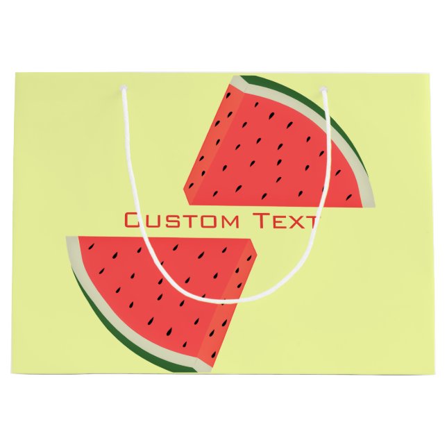 Watermelon Gift Bag med Anpassningsbar Text och Fä (Framsidan)