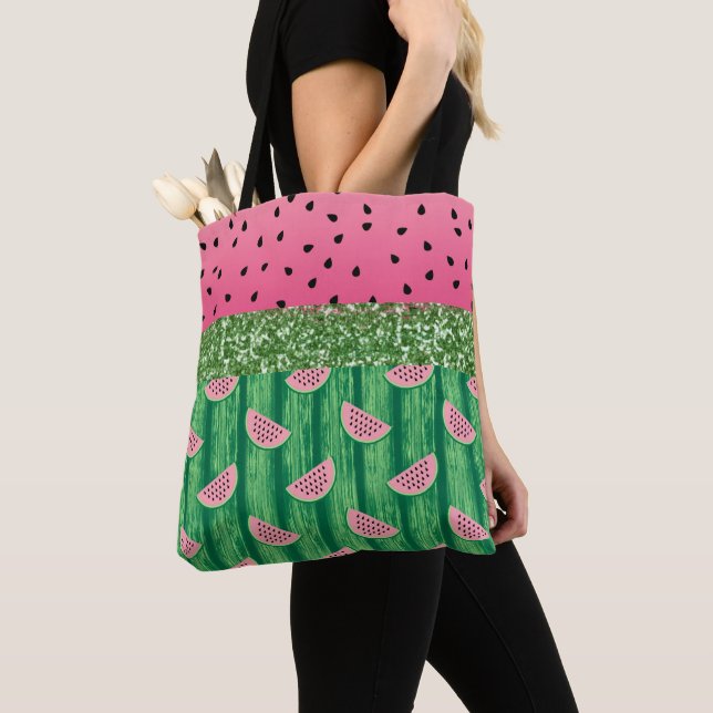 Watermelon Glitter Modern Tygkasse (Närbild)