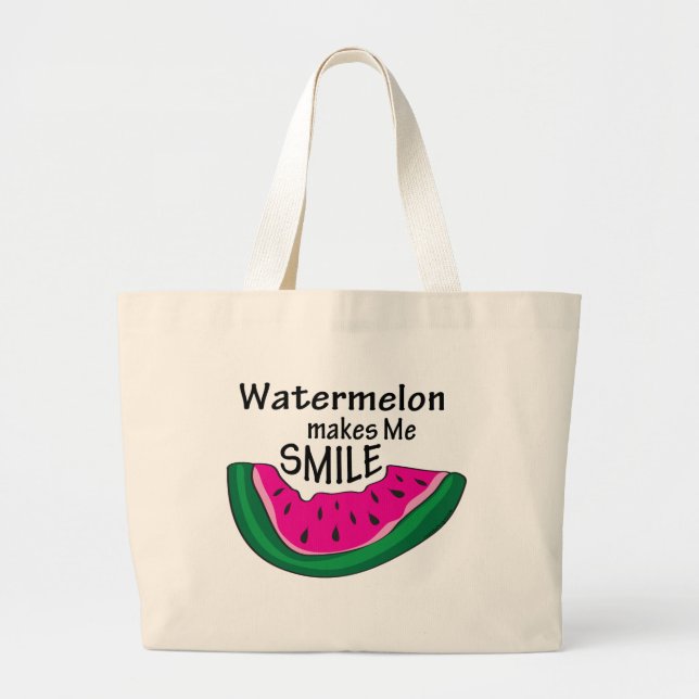 Watermelon gör mig till Smile Tote Bag Jumbo Tygkasse (Framsidan)