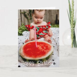 Watermelon Grandparent Birthday Grandkid Photo Kort