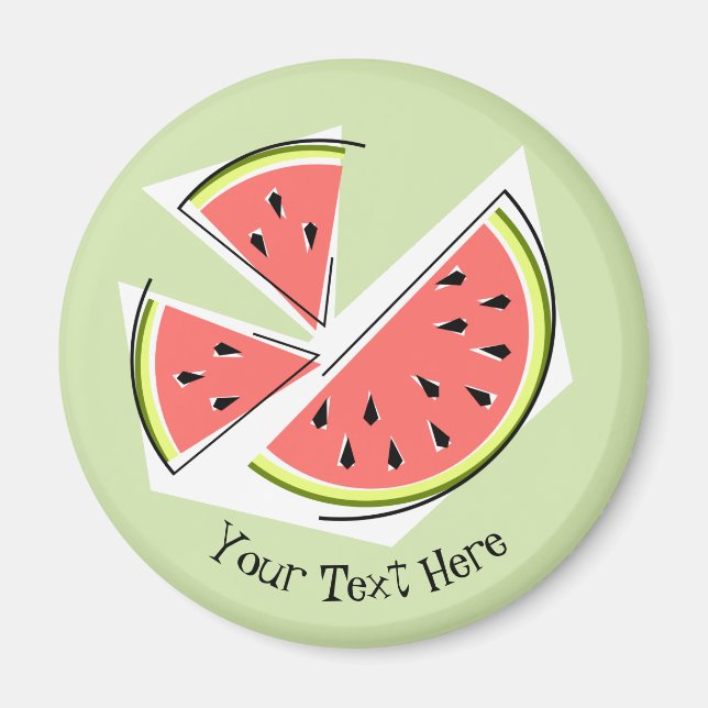 Watermelon Grönt Biet Text Magnet (Framsidan)